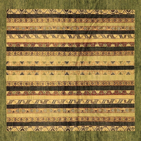 Ahgly Company Indoor Square Abstract Brown Modern Area Rugs, 8' Square