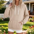 thumbnail image 6 of Jsaierl Women's Quarter Zip Hoodies Cute Solid Color Hooded Sweatshirt Lightweight Basic Pullover Cotton Jogging Long Sleeve Tops, 6 of 7