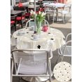 thumbnail image 4 of Outdoor Tablecloth with Umbrella Hole and Zipper, Beige Christmas Round Table Cloth 54 Inch Waterproof Tablecloth, Xmas Snowman Snowflake Picnic Table Cover for Patio Camping, 4 of 7