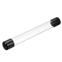 Clear Rigid Tube Round Plastic Tubing with Black Rubber Cap, 305mm/ 12 Inch Length, 21mmx25mm/0.83"x1", 1 Set