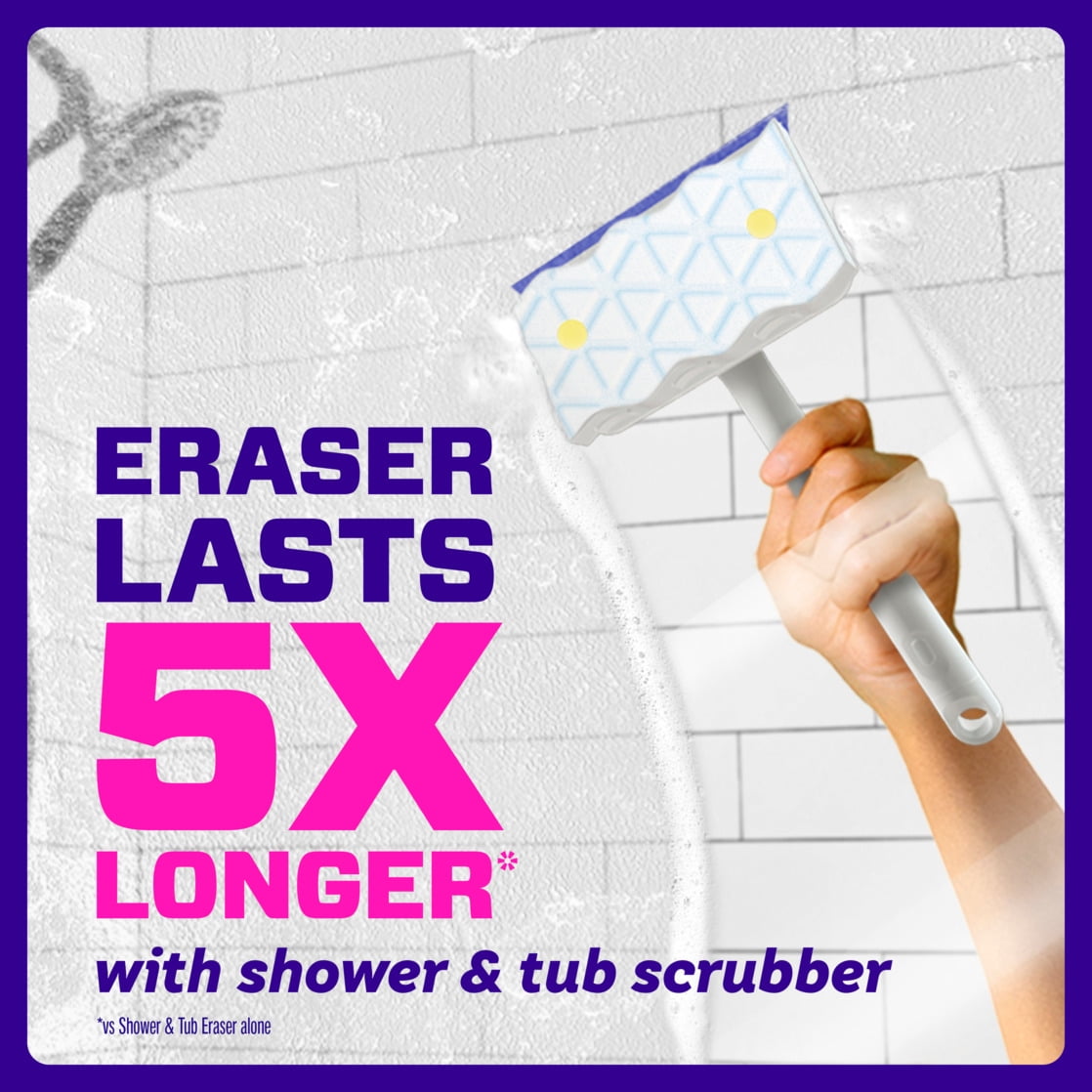 Mr. Clean Magic Eraser Sponge, Bathroom Cleaner, Soap Scum Shower & Tub Cleaner, Lemon, 8ct