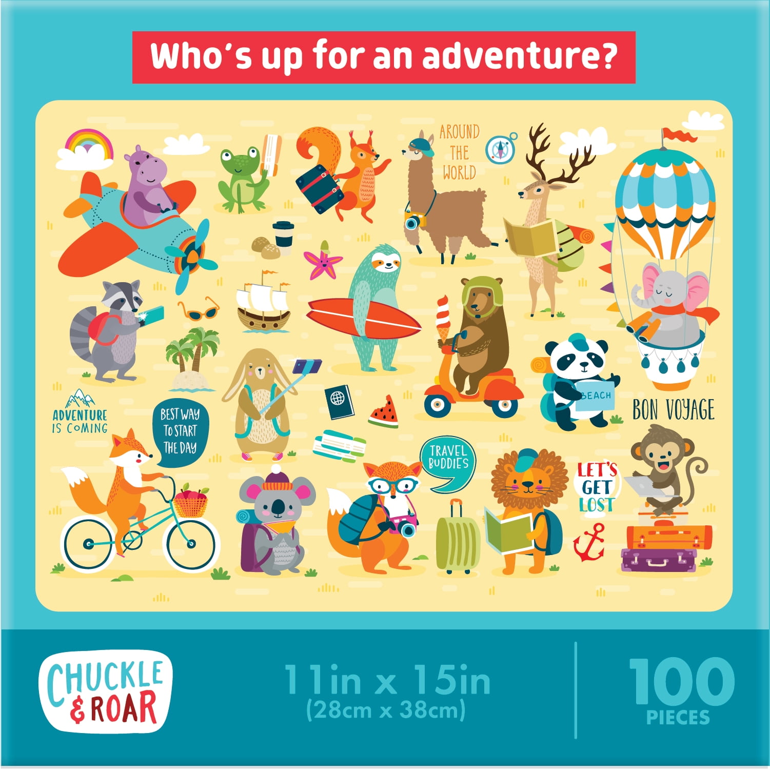 Chuckle & Roar 100-piece Adventure Awaits Soft-touch Interlocking Jigsaw Puzzle for Children Ages 6+