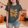 thumbnail image 2 of CAUYDY Kids Girls Halloween T-Shirts Tee, Short Sleeve Cute Pumpkin Ghost Daisy Print Crew Neck Fall Casual Tops for Kids Sizes 2-3 Years, 2 of 5
