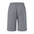 thumbnail image 4 of Mens Pleated Front Linen Cotton Chino Shorts Lightweight Summer Golf Casual Roll Cuff Knee Length Bottoms Gray L, 4 of 5