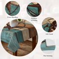 thumbnail image 5 of Texas Star Rustic Table Cloth Waterproof Tablecloths, Western Teal Brown Ombre Wooden Vintage Tablecloth Dining Table Cover for Kitchen Party Tabletop Outdoor, Square Tablecloth 60x60 Inch, 5 of 9