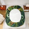 thumbnail image 5 of jejeloiu Crocodile Full Size Sheets,Wild Animal Bed Sheets,Tropical Botanical Leaves Sheet Sets For Bots Teens,Breathable Home Decor,4-Piece, 5 of 7