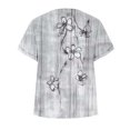 thumbnail image 5 of ZQUUVOU Women's Casual T-Shirt Boho Printing Short Sleeve V-Neck Blouse Gray (2XL), 5 of 5