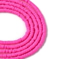 thumbnail image 2 of 10strands Handmade Polymer Clay Beads Strands for DIY Jewelry Crafts Supplies Heishi Beads Disc/Flat Round Fuchsia 4x0.5~1mm Hole: 1.4mm about 350~410pcs/strand 15.75 inch~16.14 inch(40~41cm), 2 of 4