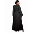 thumbnail image 6 of Women'S Elegant Pleated Maxi Dress with Puff Sleeves and Stand Collar for Various Occasions Black 4XL, 6 of 9