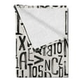 thumbnail image 2 of Grunge Soft Flannel Fleece Throw Blanket, Small Large Grunge Letters in Random Sizes Pattern Alphabet Modern, Cozy Plush for Indoor and Outdoor Use, 50" x 60", Charcoal Grey White, by Ambesonne, 2 of 5