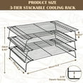 thumbnail image 2 of Mirdinner 3P Tier Cooling Rack for Baking, 10"×16" Stackable Stainless Steel Baking Rack, Oven Safe Roasting Rack & Wire Rack & Cookie Cooling Rack for Cooking, Roasting, Grilling, Black, 2 of 7