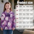 thumbnail image 7 of COEQINE Girls Fashion Quarter Zip Sweatshirt with Collar, Loose Fit Long Sleeve Pullover, Printed Casual Top for Kids and Teens, Ages 7-8, Horse Cherry Blossom Violet, 7 of 7