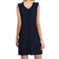thumbnail image 3 of Women Ruffle Spliced Sleeveless V Neck A-line Mini Dress, 3 of 3