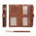thumbnail image 4 of FALAN MULE Women’s Leather Wristlet Wallet Rfid Blocking with 5 ID Windows and Double Zipper, 4 of 10