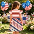 thumbnail image 4 of Grblisyd 4th of July Girls Dresses Size 10-12 Crew Neck Sleeveless American Flag A-Line Dress Independence Day Tank Dress, 4 of 6