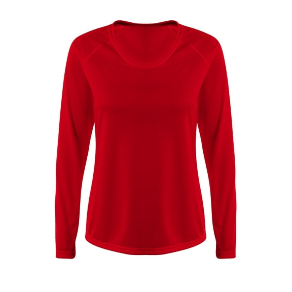 A4 NW3396 Womens SureColor Long Sleeve Cationic Tee - Scarlet - S