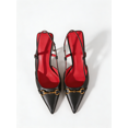 thumbnail image 3 of On feet& in love Women's Pointed Toe Slingback Heels with Metallic Horsebit Buckle - Smooth Black PU Dress Shoes for Work & Event - Size 5.5, 3 of 7