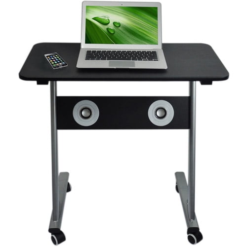 Student Desk with Stereo Speakers and Laptop Fan, Black