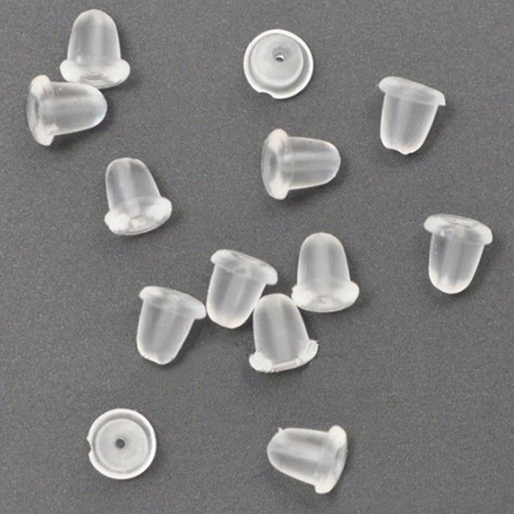 500PCS Silicone Earring Back Plugs Stoppers Ear Post Nuts 4MM Jewelry Findings