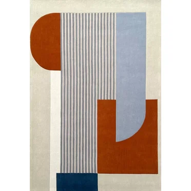 Handmade Modern Geometrical Design Hand Tufted Area Rug Hand Tuft Wool Rug 5X8