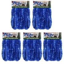 LAMPHOME 5 Pack 15ft Vibrant Blue Garland, 2.3in Wide, Fresh Indoor Outdoor Decor for Christmas, Wedding, Home & Party
