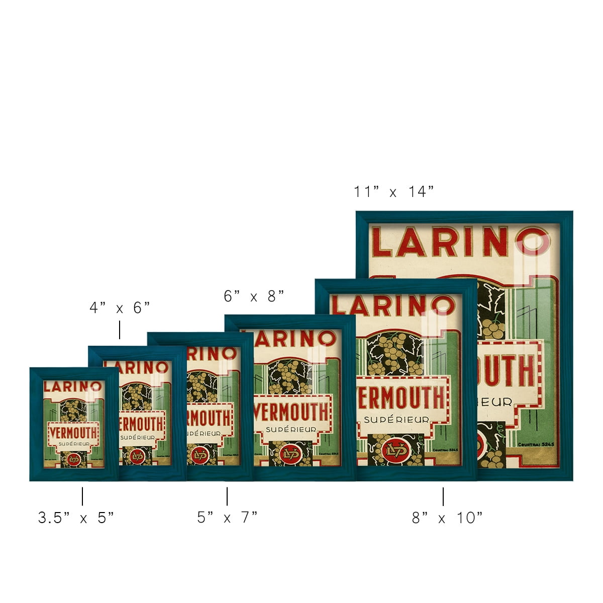 Larino Vermouth -Framed Print w/glass-Ocean Blue