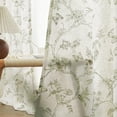 thumbnail image 4 of Linen Farmhouse Curtain for Living Room Length Floral Print Window Curtains Semi Sheer Drapes for Bedroom Country Light Filtering Drape Grommet Top Panels on, 4 of 9
