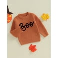 thumbnail image 4 of Caoirhny Baby Boy Girl Halloween Sweater Letter Embroidery Long Sleeve Pullover Tops for Fall Winter, 4 of 9