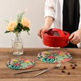 thumbnail image 2 of FREEAMG Stylish Boho Cactus Round Cotton Woven Pot Holders Trivets Set, 7 inch and 9 inch Diameter,Heat Resistant Pad Mat for Kitchen Decor Cooking Supplies, 2 of 5