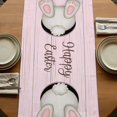 thumbnail image 5 of Table Runners 90 Inches Long Dress Scarves, Easter Bunny Farmhouse Coffee/Dining/Kitchen Table Runner for Living Room, Colorful Eggs Cute Rabbit Pink Country Wooden 13x90 Inch, 5 of 9