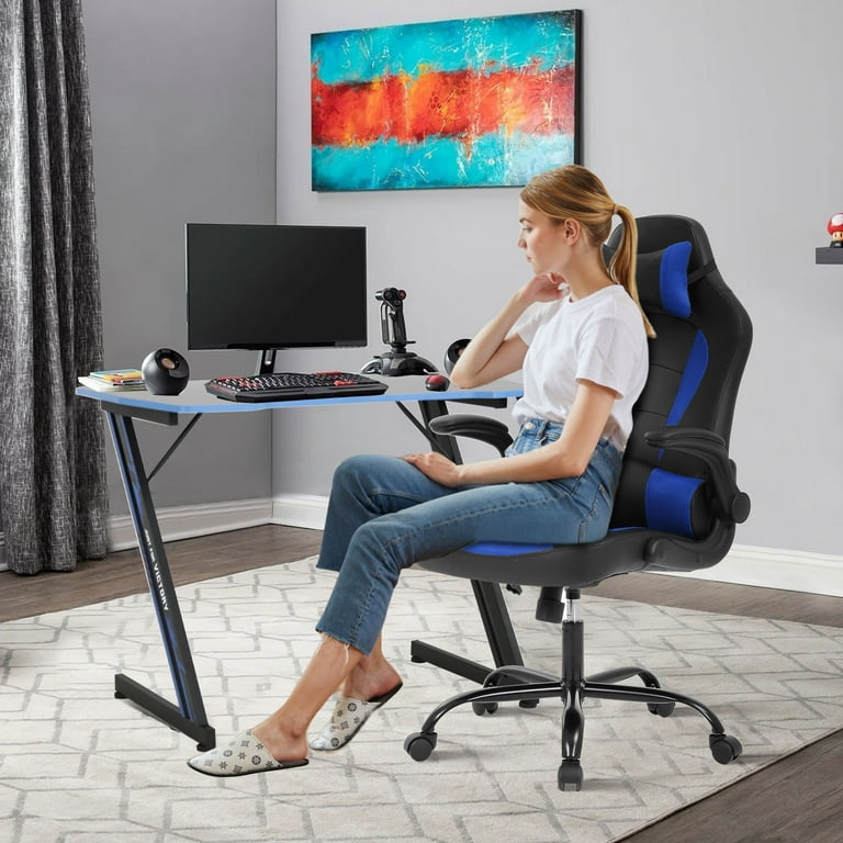 YRLLENSDAN 39in Z Shaped Gaming Desk for PC, Ergonomic Workstation