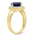 thumbnail image 2 of 2.40 Carat (Ctw) 10K Gold Round Blue & White Cubic Zirconia CZ Halo Style Wedding Bridal Engagement Ring, 2 of 4