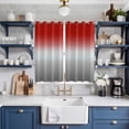 thumbnail image 2 of Red Gray Ombre Kitchen Curtains 84 Inch Length, Modern Gradient Abstract Art Grommet Top Bedroom Living Room Curtains, Light Filtering Cafe Curtain Drapes 2 Panels Set 104''x84'', 2 of 9