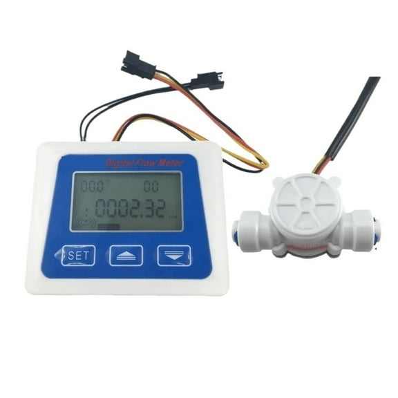 Digital LCD Display Water Flow Sensor Meter Flowmeter Totalmeter With 3/8" / 1/4" Turbine Flow HaiHuiLai Battery Working Meter ,Durable Build
