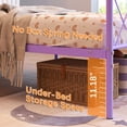 thumbnail image 6 of Yoneston Teen’s Twin Size Metal Platform Bed Frame with Curve Shape Headboard for Girls Kids Bedroom Furniture, Purple, 6 of 10