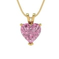 thumbnail image 3 of 2 cctw Simulated Pink Diamond Yellow Gold Plated Pendant with 18" Box Chain (8mm, Heart Cut), 3 of 6
