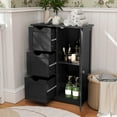 thumbnail image 2 of Costway Bathroom Floor Cabinet Side Storage Cabinet, Black, 12'', 2 of 10