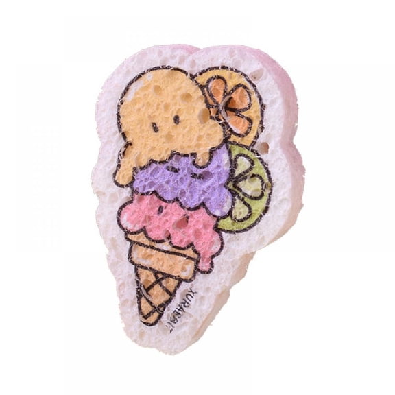 Wood Pulp Sponge Dishwashing Cleaning Brush Kitchen Oil Absorption Non-stick Oil Compression Sponge Wipe Cartoon Printing Ultra Durable
