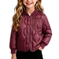 thumbnail image 6 of Girls Lightweight Quilted Padded Jacket Button Down Coat Cozy Warm Long Sleeve Outerwear for Girls Winter Outdoor Daily Wear, 6 of 6