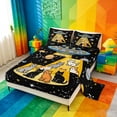 thumbnail image 2 of meiyoeat Cartoon Cat Galaxy Bed Sheets For Boys,Space Theme Kitten Print Full Size Sheets,4pcs,1 Flat Sheet,1 Fitted Sheet and 2 Pillowcases, 2 of 6
