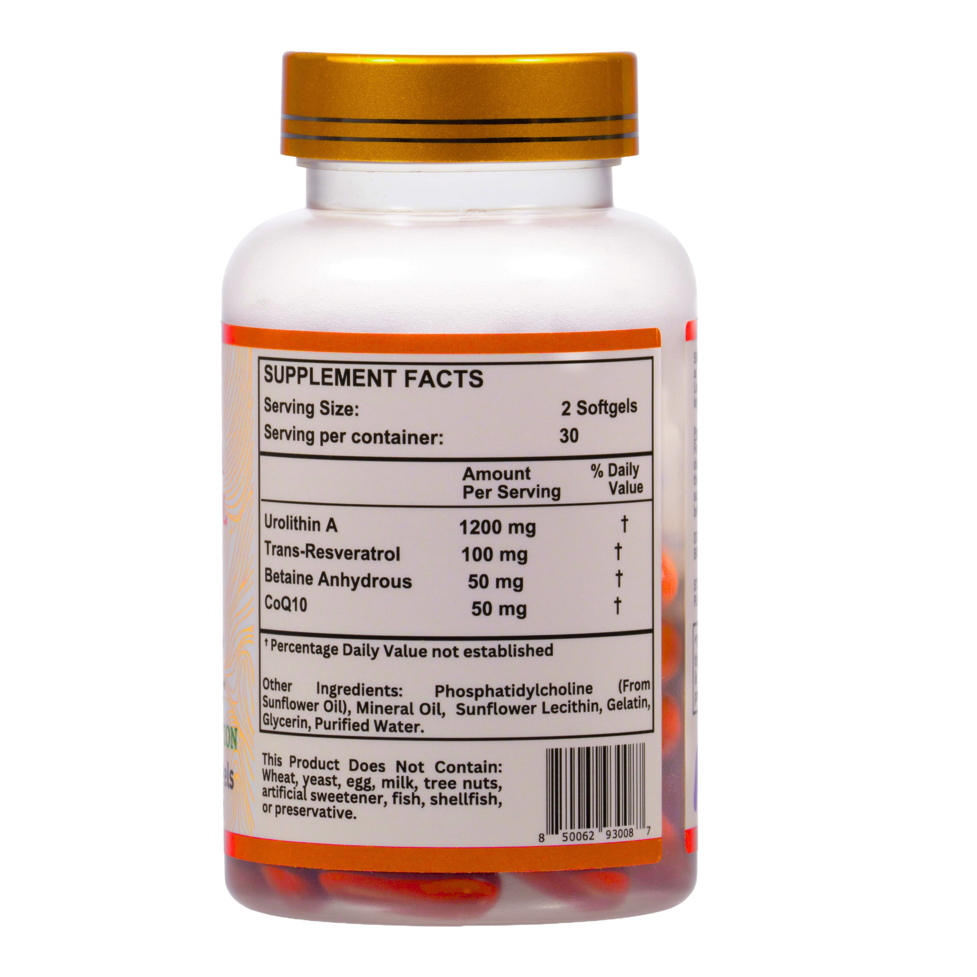 Nikoni Liposomal Urolithin-A Dietary Supplement Maximum Metabolism Healthy Aging Wellness 240 Softgels