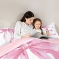 thumbnail image 4 of Erosebridal Girls Pink Bow Bedding Comforter Set, E Letter Queen Bedding Sets, Princess Style Bedroom Decor, Pink Reversible 7 Pieces, 4 of 6