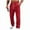 03-Red, variant on Ecqkame Men's Baggy Sweatpants Solid Color Casual Loose Sport Elastic Waist Trousers Drawstring Pocket Straight Leg Athletic Workout Jogger Pant White L