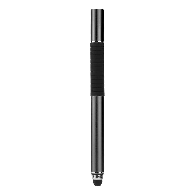 Lápiz óptico para pintar con ventosa de silicona y tela conductora S12 2 en 1, doble toque, disco de metal, color negro