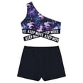thumbnail image 4 of inhzoy Kids Girls Two Piece Swimsuit One Shoulder Tankini Swimwear Bathing Suit Summer Beachwear Pegasus Starry 12, 4 of 4
