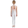 thumbnail image 3 of Aislor Big Kids Girls Full Length Sleeveless Bodysuit Gymnastics Ballet Leotard Unitard Jumpsuit White 10, 3 of 7