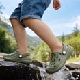 thumbnail image 4 of GPOECD Boys Clogs Kids Sandal Style Summer Garden Indoor Outdoor for Boys with Breathable Holes and Comfort Kids Slippers,Z01_Green,13-14.5 Years, 4 of 9