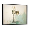 thumbnail image 2 of Designart "Simplistic Sips In Green Champagne Glass" Champagne Floater Framed Canvas Wall Art, 2 of 5