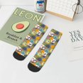 thumbnail image 7 of Fuzoiu Hawaiian Style Print Adult Socks, Crew Moisture-wicking Socks, Unisex Cushion Crew Socks,Casual Sports Ankle Socks, 7 of 7