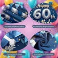 thumbnail image 4 of Blue Theme 60th Birthday Banner Silver Balloon Display Golden Stars Triangle Bunting 60th Celebration Backdrop for 60th Birthday Party Adult Celebration Milestone Event, 4 of 5